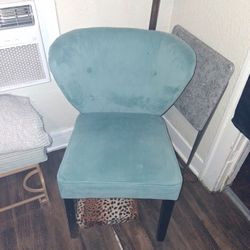 Torquise Blue Wing Back Chair