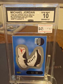 Michael Jordan 1998-99 Upper Deck #SU14 Sticker CCG Gem Mint 10