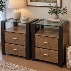 Rustic Wood Nightstands — $195 for BOTH!