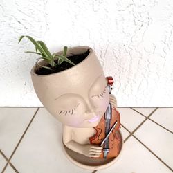 Girl Face Planter With Spider Plant Potted - Pick Up Miami Lakes • PLEASE Read Description