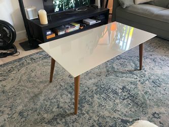 Mid-Century Modern White Coffee Table