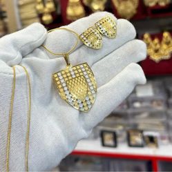 gold plated locket set