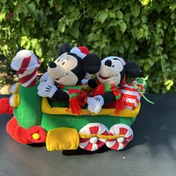 Disney Minnie And Mickey Christmas Train Plush
