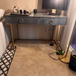 Elegant Dark And Gold Desk