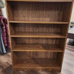 Sterdy dark wood bookcase/ bookshelf  with four adjustable shelves. 48x36x12 inch, good condtion 