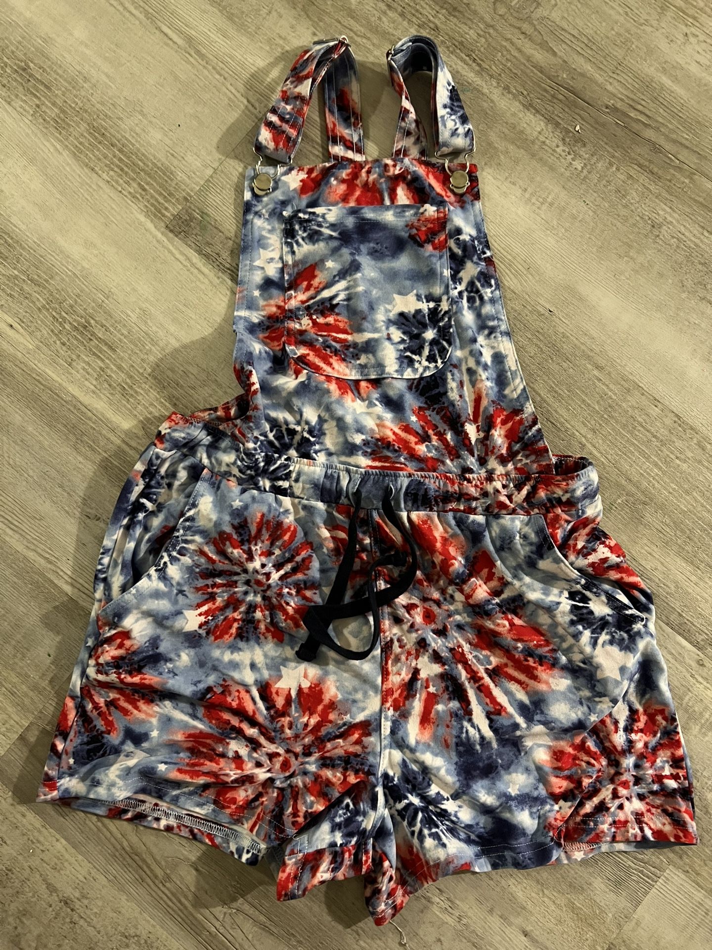 Women’s Tie Dye Short Overalls