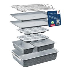 Bakken 8-Piece Ceramic Non-Stick Stackable Bakeware Set