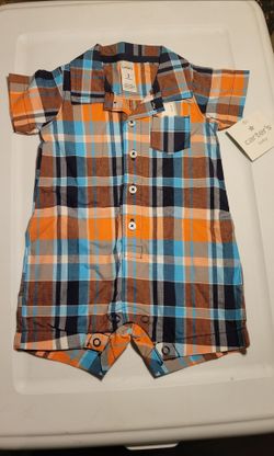 Carter's Baby Plaid Shirt  NEW ROMPER