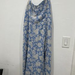 Abercrombie And Fitch Long Floral Dress Blue And White Size Large 