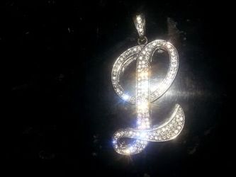 Silver L pendant really big