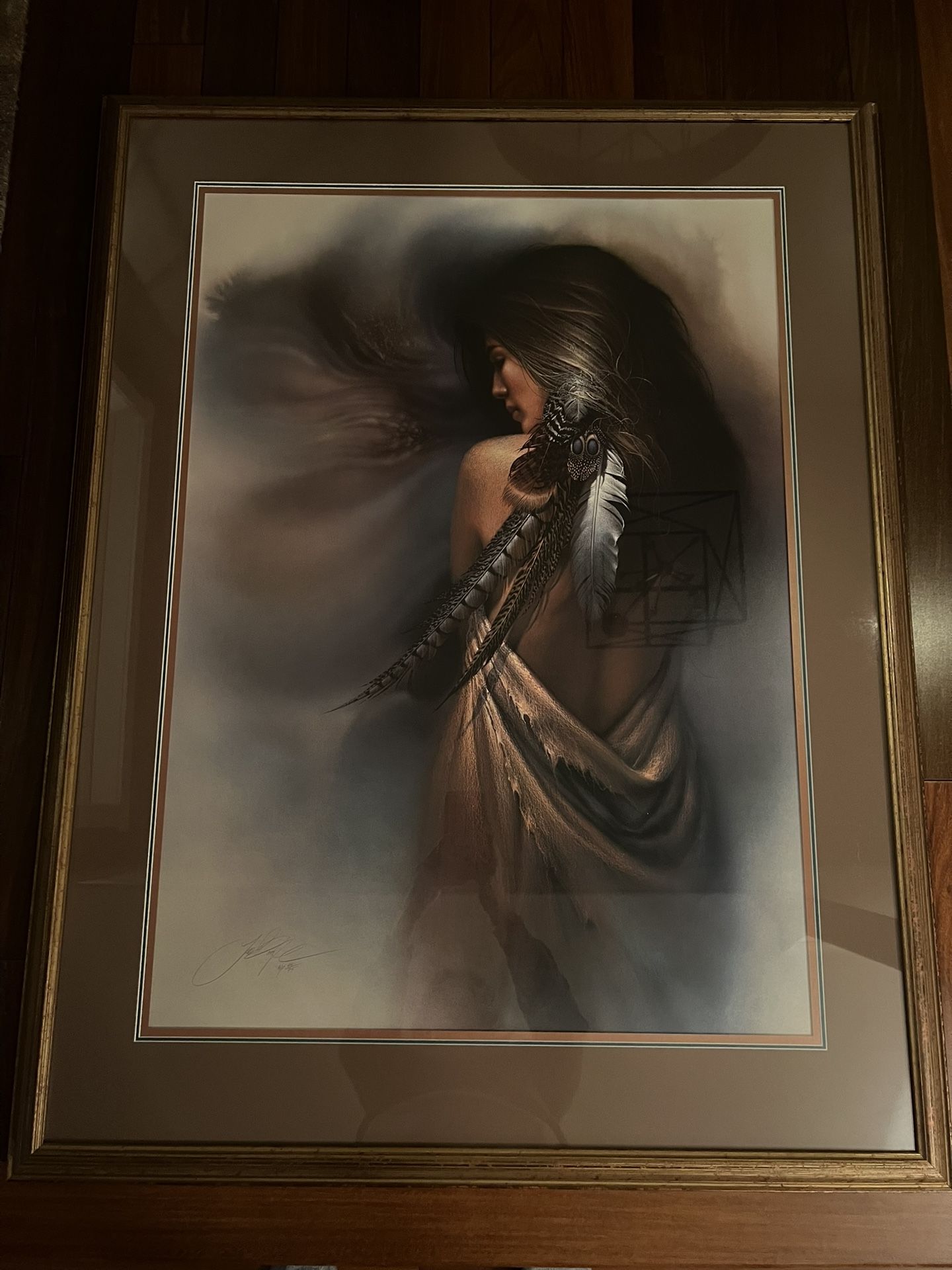 Lee Bogle Original Limited Edition Framed Art “White Feather”