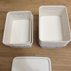 AREYZIN Plastic Storage Baskets Set of 7