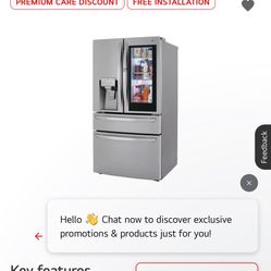 23 cu. ft. Smart wi-fi Enabled InstaView® Door-in-Door® Counter-Depth Refrigerator with Craft Ice™ Maker