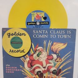 Vintage Christmas Santa 🎅 Claus is Coming to Town  Record Little golden Record