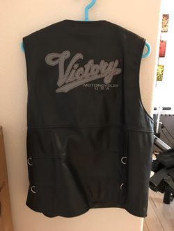 Victory leather motorcycle vest