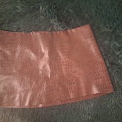 Faux Leather Brown Mini Skirt 