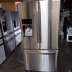 Refrigerator Samsung 3 Door French Door In Stainless Steel 40 Days Warranty Delevery 