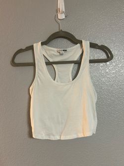 Women’s white racerback crop top shirt size small