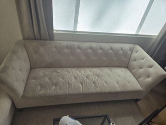 89 inch cream velvet couch.