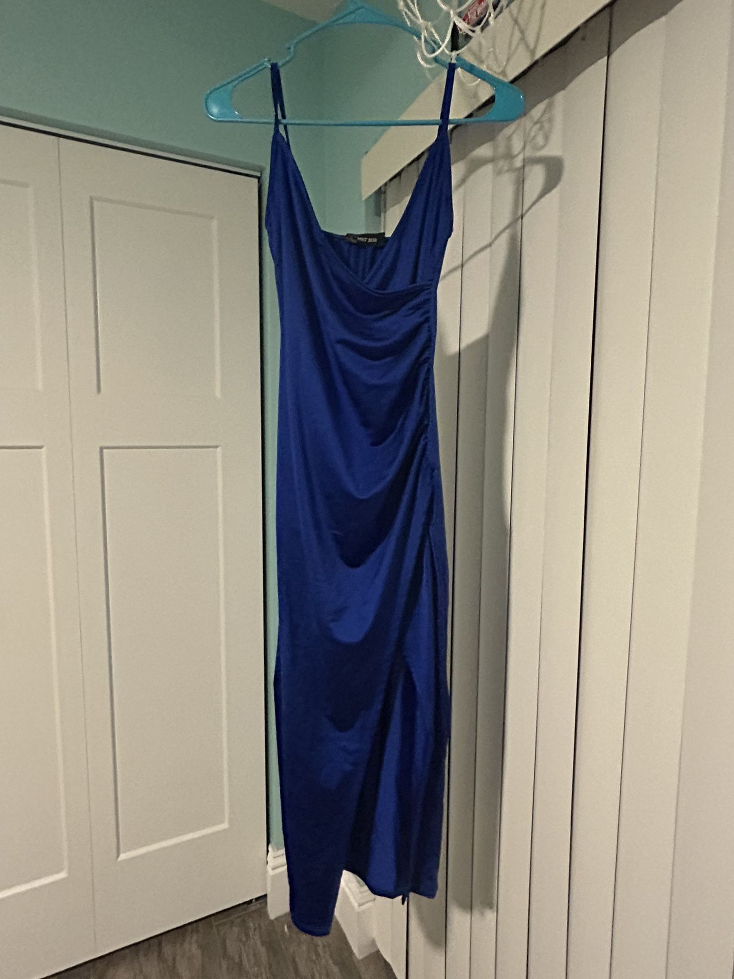 Royal blue silk dress