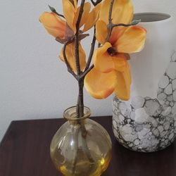 Yellow Flower Bowl And Golden Color Carpet