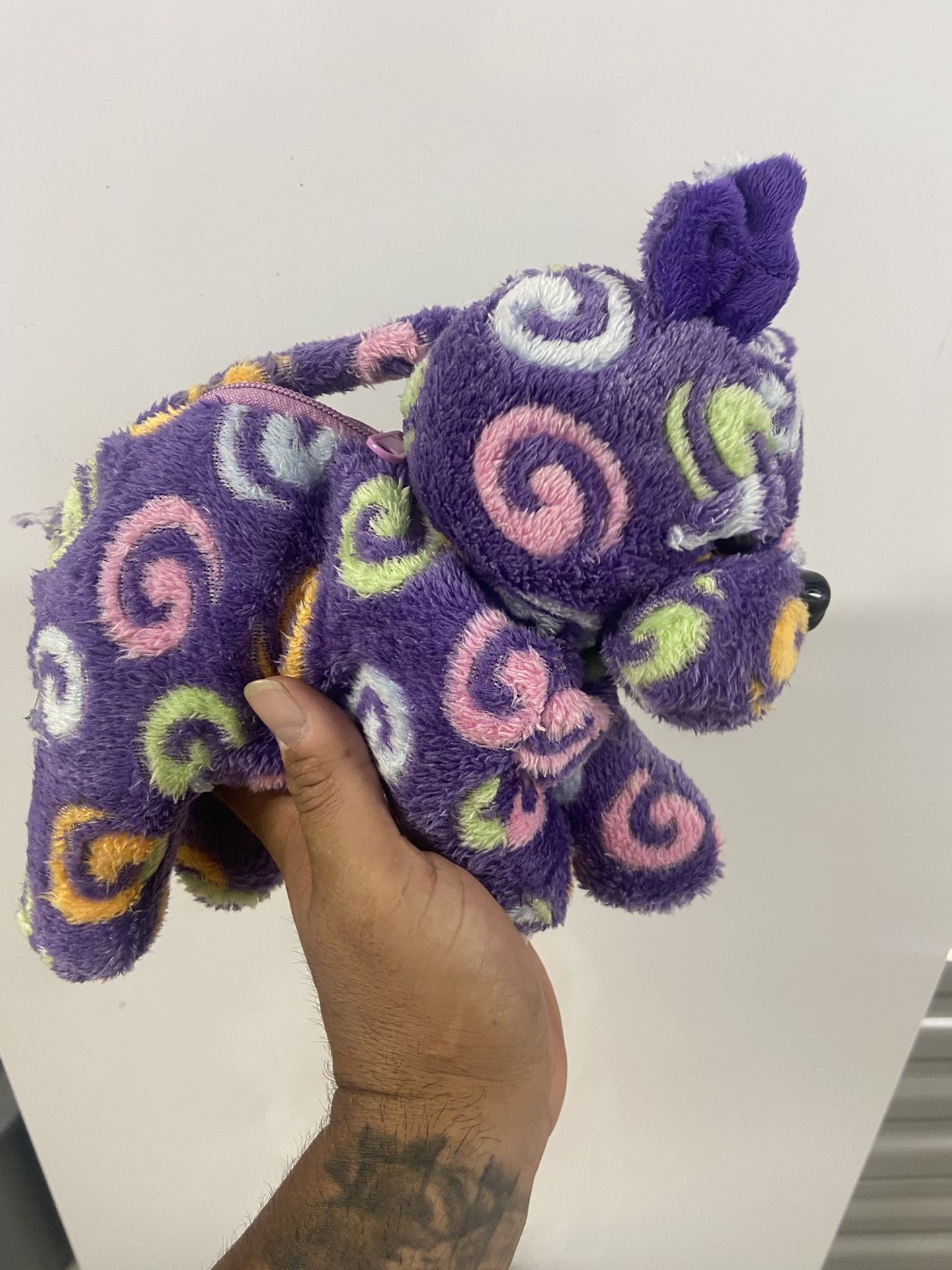 2012 Animal Adventure Purple Pastel Colorful Hearts Plush Teddy Bear 