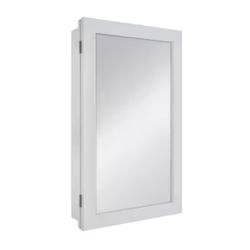 Glacier Bay 15-1/4 in. W x 26 in. H Framed Recessed or Surface-Mount Bathroom Medicine Cabinet with Mirror, Gray