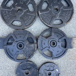 75 lbs Weight plates with 1 Inch holes 