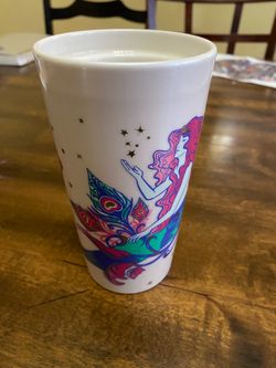 Starbucks ceramic mermaid cup with lid