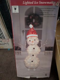 30 inc. lighted Ice Snowman  X Mas  decor