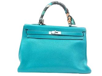 Hermes Kelly 35 Blue Jean Blue Purse / Handbag Mk0126lzxzxmia