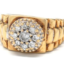 Mens Diamond/10K Gold Ring