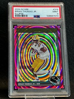2024 Score 💥 Brian Thomas Jr 💥 Ellipse Rookie 253/299 PSA 9 Mint 💎 - Jacksonville Jaguars