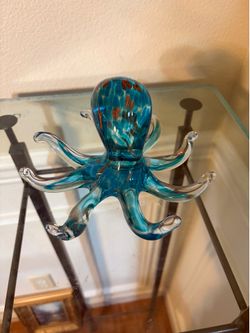 Hand-blown glass octopus figurine