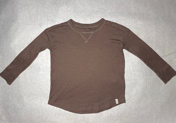 Abercrombie Kids Boys Waffle Thermal Long Sleeve Shirt Brown Size 5/6 S Unisex