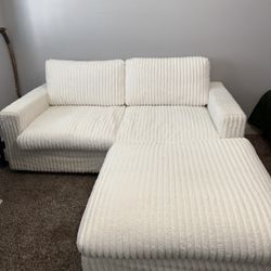 Off White loveseat Sofa with ottoman
