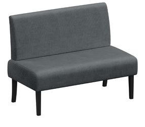 Yaheetech Sofa Couch Armless Loveseat Futon, Dark Grey, Corduroy Fabric