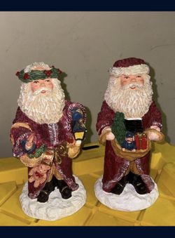 Christmas Decor Ceramic Santa Figurines 