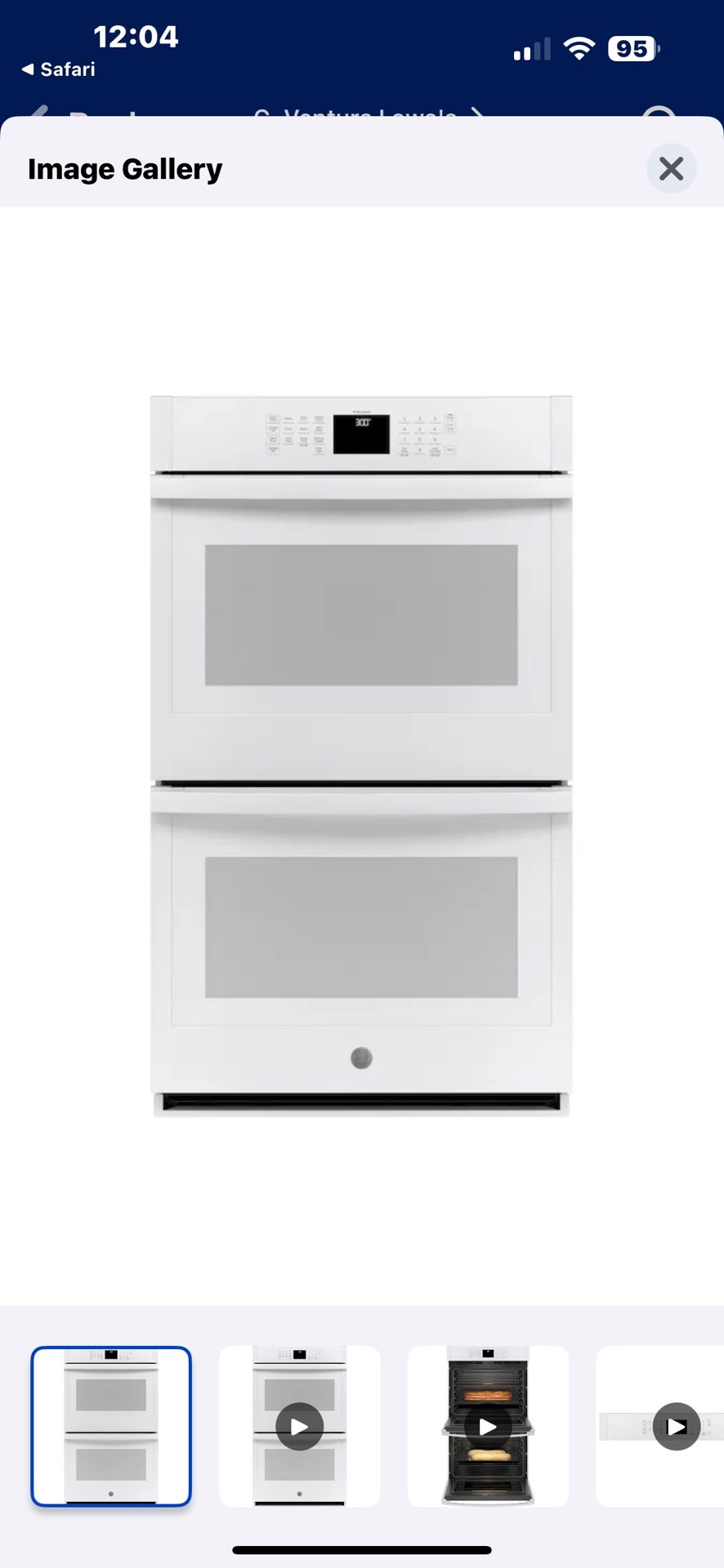 NEW GE 30” ELECTRIC SELF CLEANING WHITE SMART. STEAM DOUBLE OVEN WITH A FACTORY WARRANTY 3/30/25