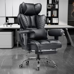 COMHOMA Big and Tall Office Chair 400LBS Heavy Duty Gaming Chair with Deluxe Embossing Leather High