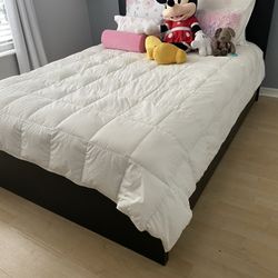 Full Size Black & White Frame Bed