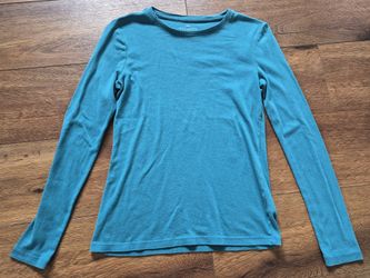 Talbots Dark Teal Long Sleeve Tshirt Sz XS 100% Cotton