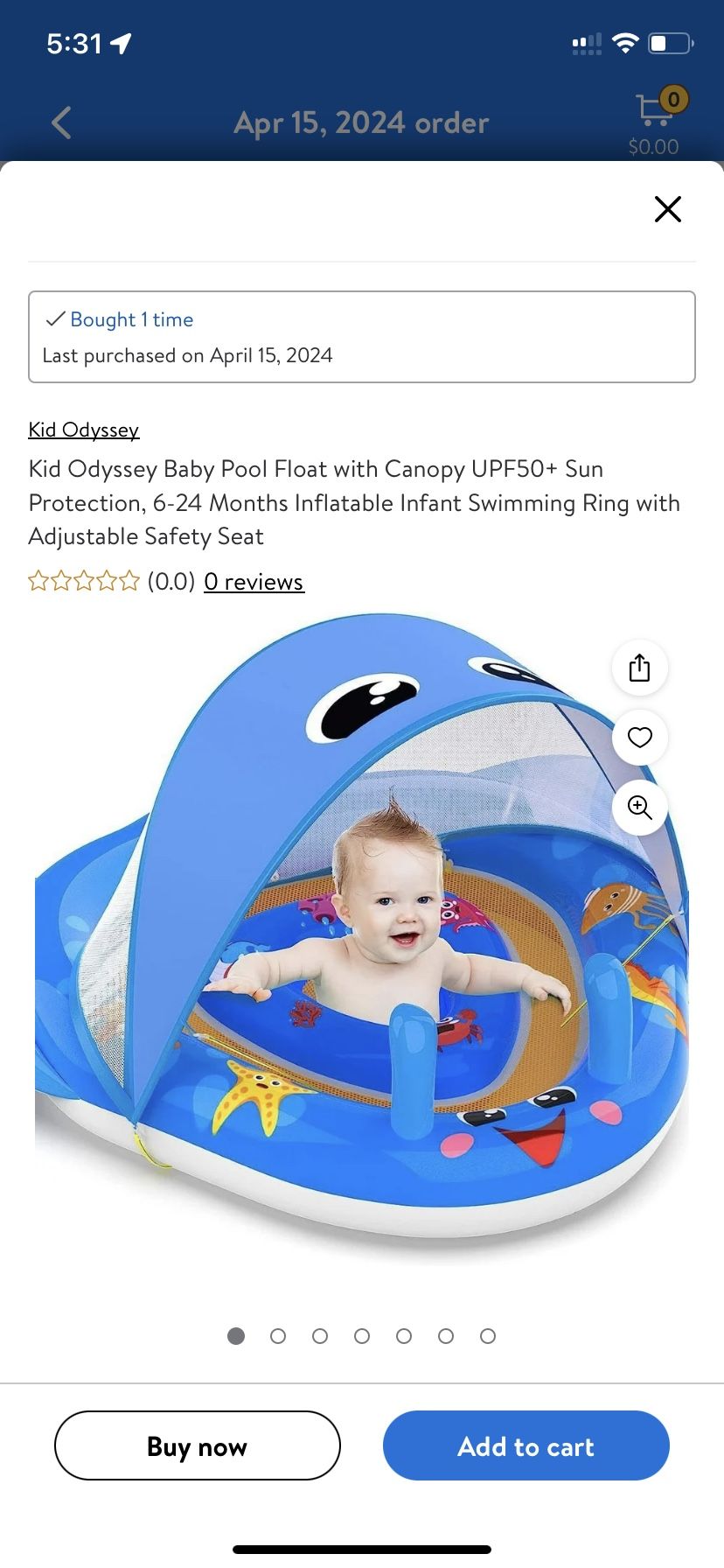 Kid Odyssey Pool Float With Canopy