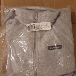 Columbia Polar Fleece Grey Zip Up Jacket Sz SMALL