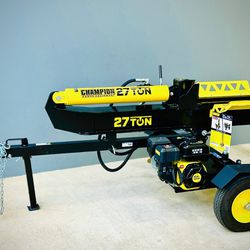 New Champion 27 Ton 224 cc Gas Powered Hydraulic Wood Log Splitter with Vertical/Horizontal Operation and Auto Return