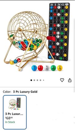 3-Piece Luxury Gold Bingo Set