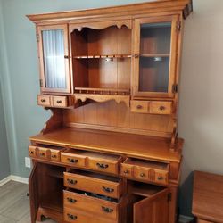 Flanders Furniture Mid-century Wooden Hutch Cabinet