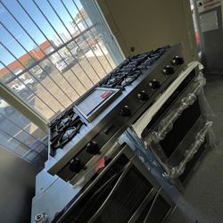 48” VIKING PROFESSIONAL GAS STOVE TOP WITH 6 BURNERS AND GRIDDLE