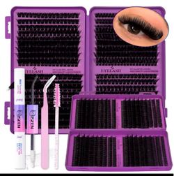 Brand New DIY Eyelash Extension Kit – Cluster Lashes + Tools