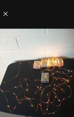 STRINGS LIGHTS BATTERY POWERED, 20 FT LONG EACH, BATTERIES INCLUDED ALL 5 FOR $15